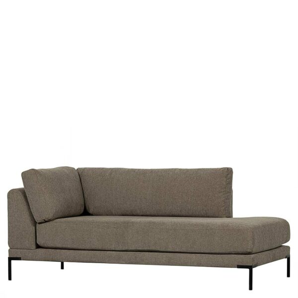 Lounge Element links Taupe mit Vierfußgestell aus Metall 200 cm breit