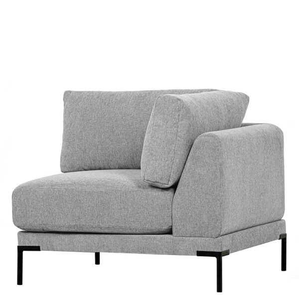 Couch Eckelement Modul in Hellgrau Vierfußgestell aus Metall