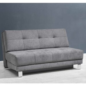 Bettsofa in Grau Microvelour 110 cm tief