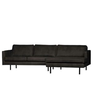 Couchecke in Schwarz Recyclingleder 300 cm breit