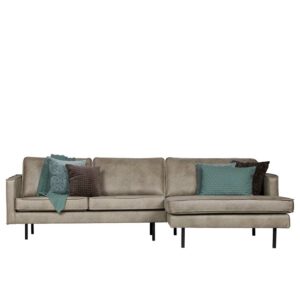 L Sofa in Grau Kunstleder Retro Look