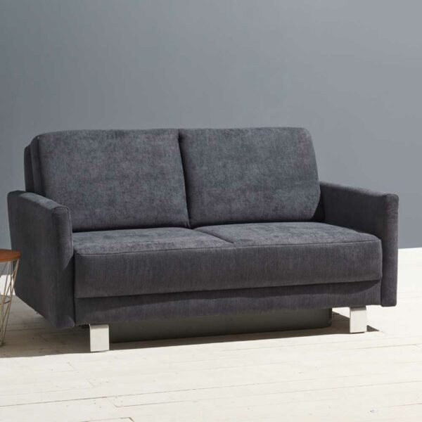 Ausziehsofa in Blaugrau Microvelour Made in Germany