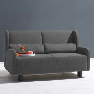 Bettsofa in Dunkelgrau Webstoff Made in Germany