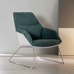 Zwei Sessel Retro Stil aus Kunststoff - Webstoff Metall (2er Set)