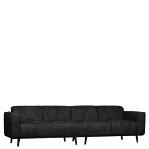 Couch in Schwarz Recyclingleder Armlehnen