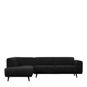 Wohnzimmer Couch Ecke in Dunkelgrau & Schwarz Armlehne