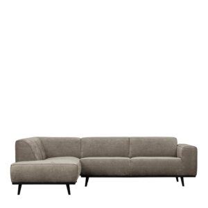 Wohnzimmer Sofa in L Form Graubraun und Schwarz