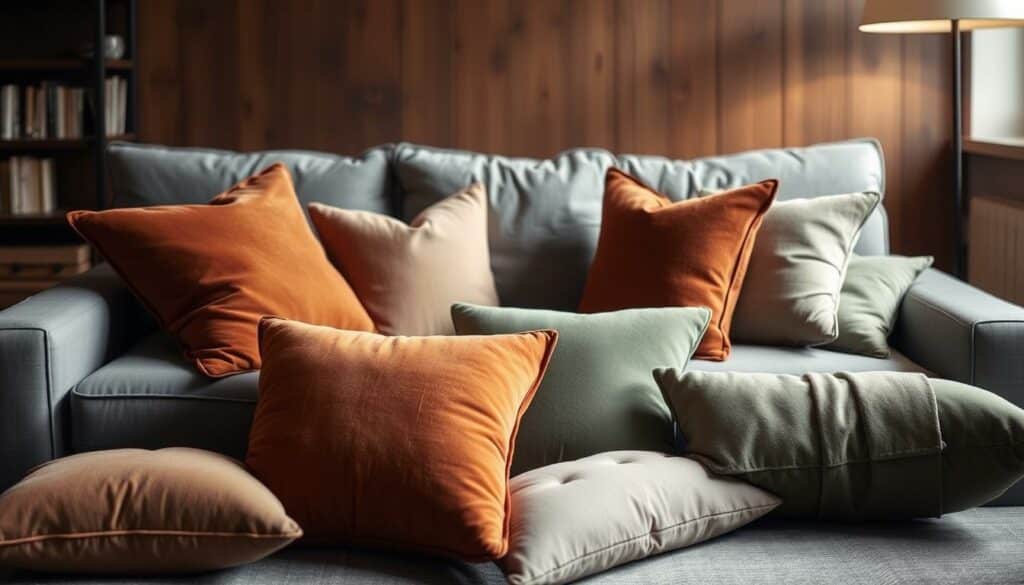 graue couch welche kissen
