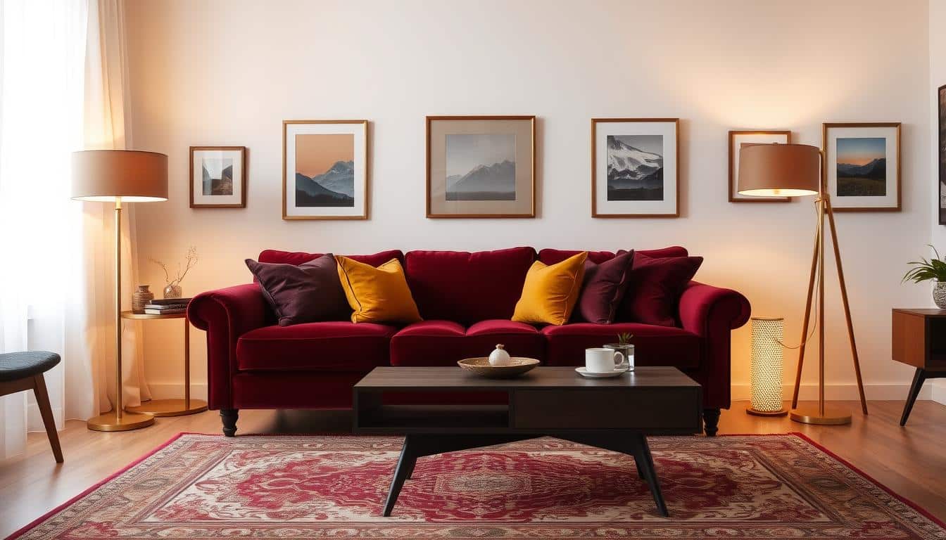 welche farbe passt zu bordeaux sofa