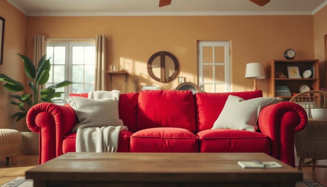welche wandfarbe rote couch kombinieren
